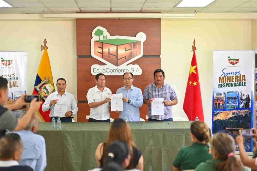 ECSA y el GAD Parroquial de Tundayme suscriben convenio para la apertura y lastrado de la vía hacia la comunidad Valle del Quimi