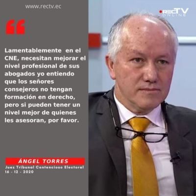 &Aacute;ngel Torres, Juez del Tribunal Contencioso Electoral en una entrevista para un medio nacional